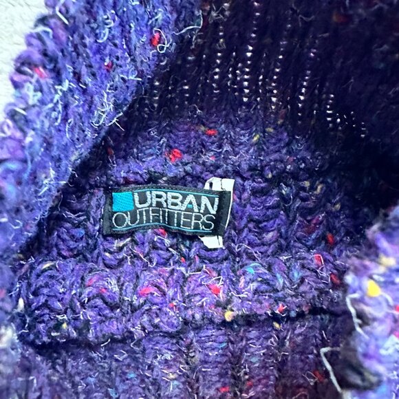 Vintage Urban Outfitters Purple Speckled Dolman Sleeve Turtleneck Sweater - Picture 3 of 8